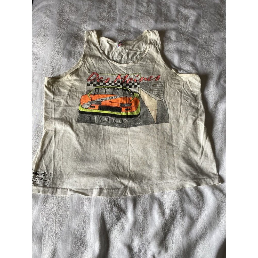 Vintage Fruit Of The Loom Tank Top Men’s XL 1992 Doses Moines Grand Prix